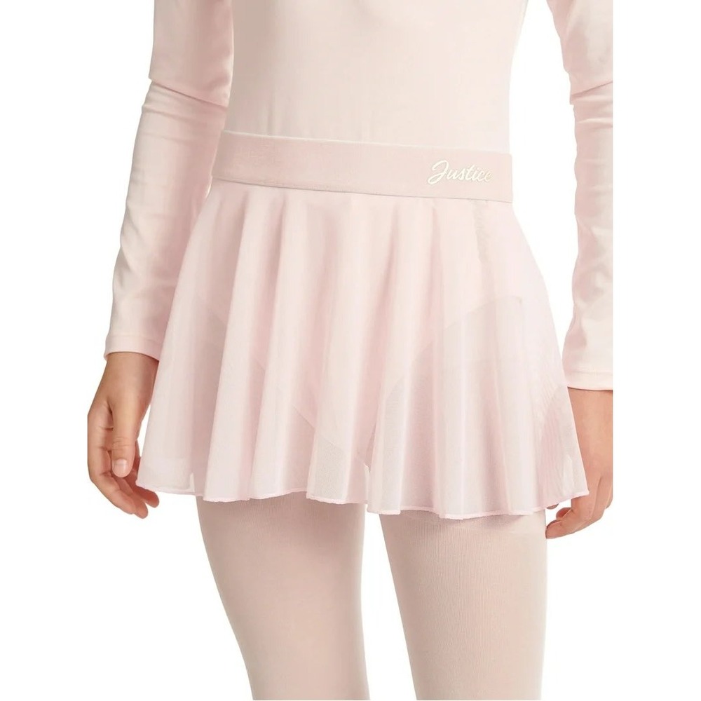 Justice Girls Lightweight Soft Pink Ballet Dance Skirt Mesh Tutu M 10
